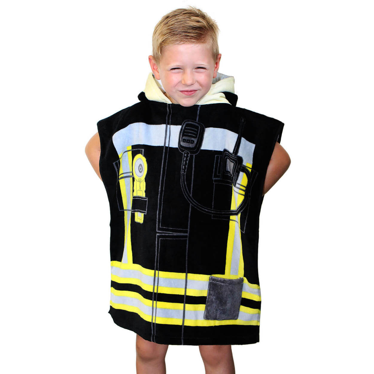 Feuerwehr Design Einsatzanzug - Kinder Badeponcho 