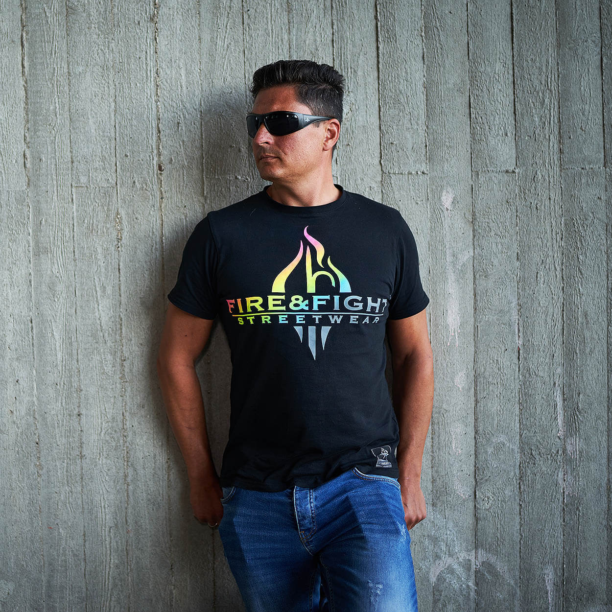 Logodesign Fire & Fight Streetwear® Männer T-Shirt 