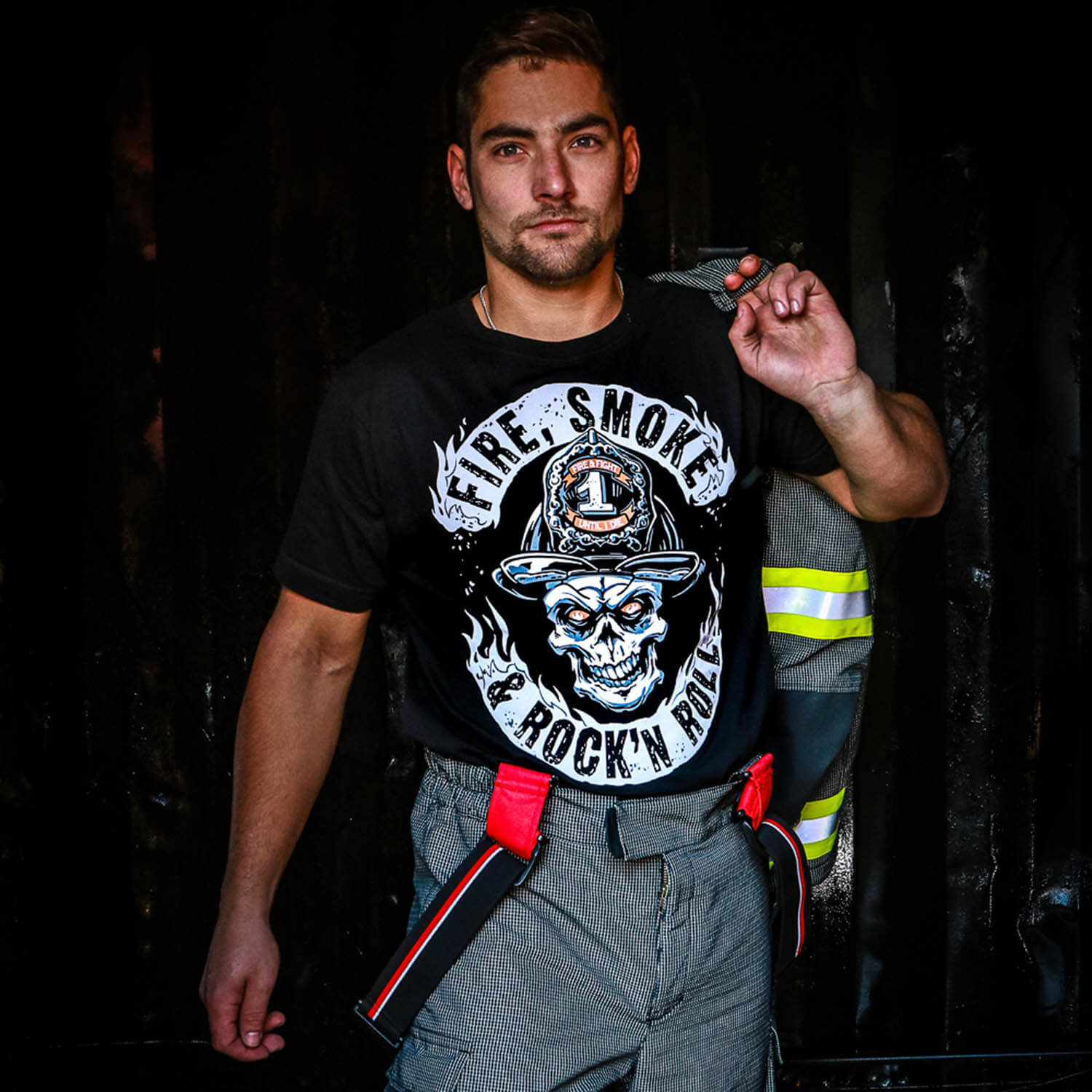 Fire Smoke Firefighter Shirt Männer