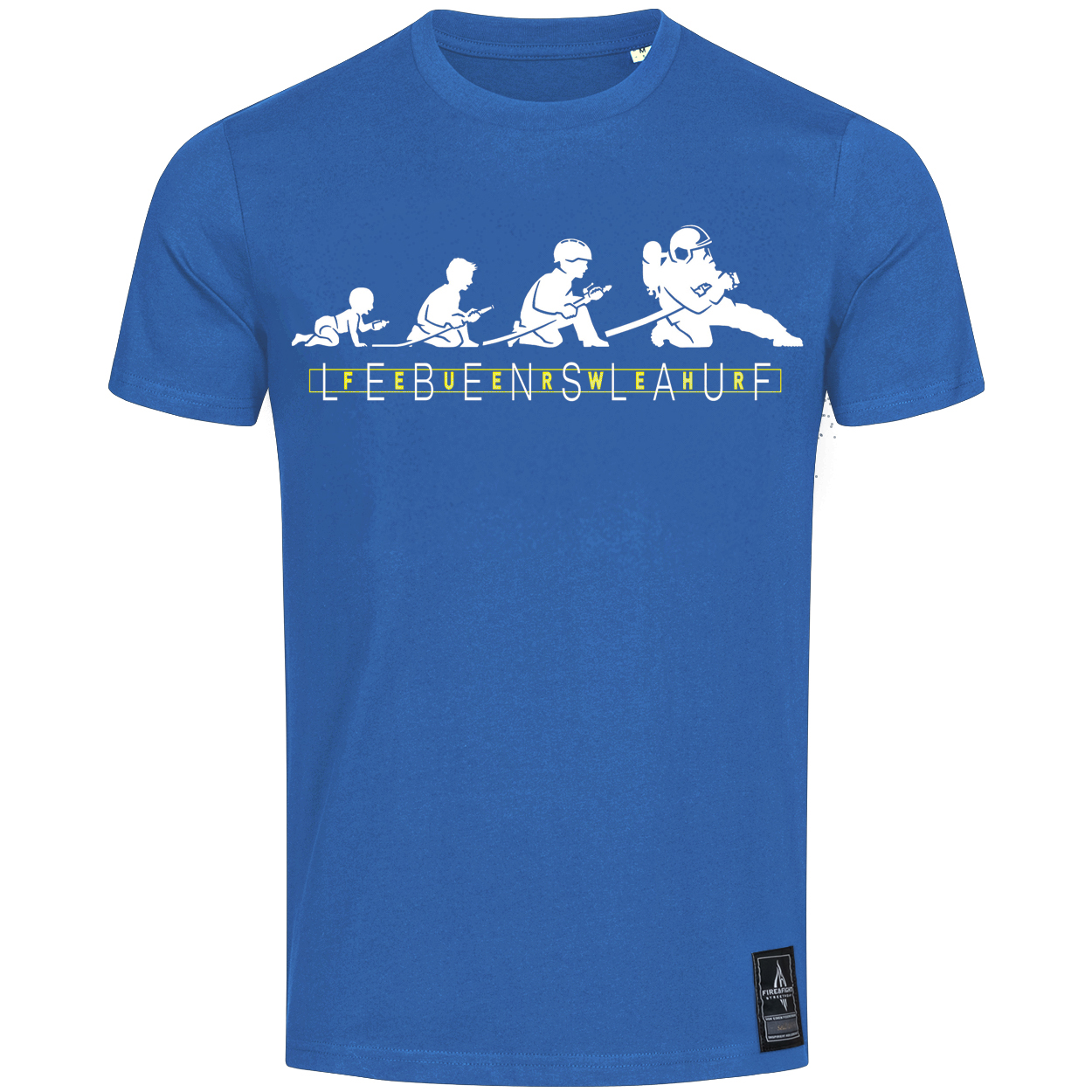 Feuerwehr Lebenslauf - Design T-Shirt blau