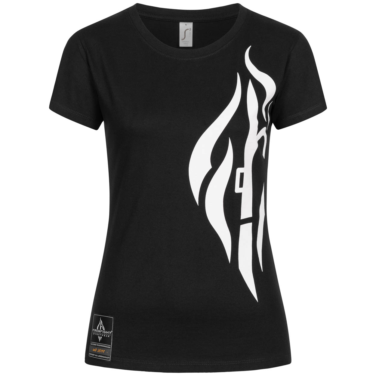 Fire & Hook Feuerwehrfrauen - T-Shirt schwarz