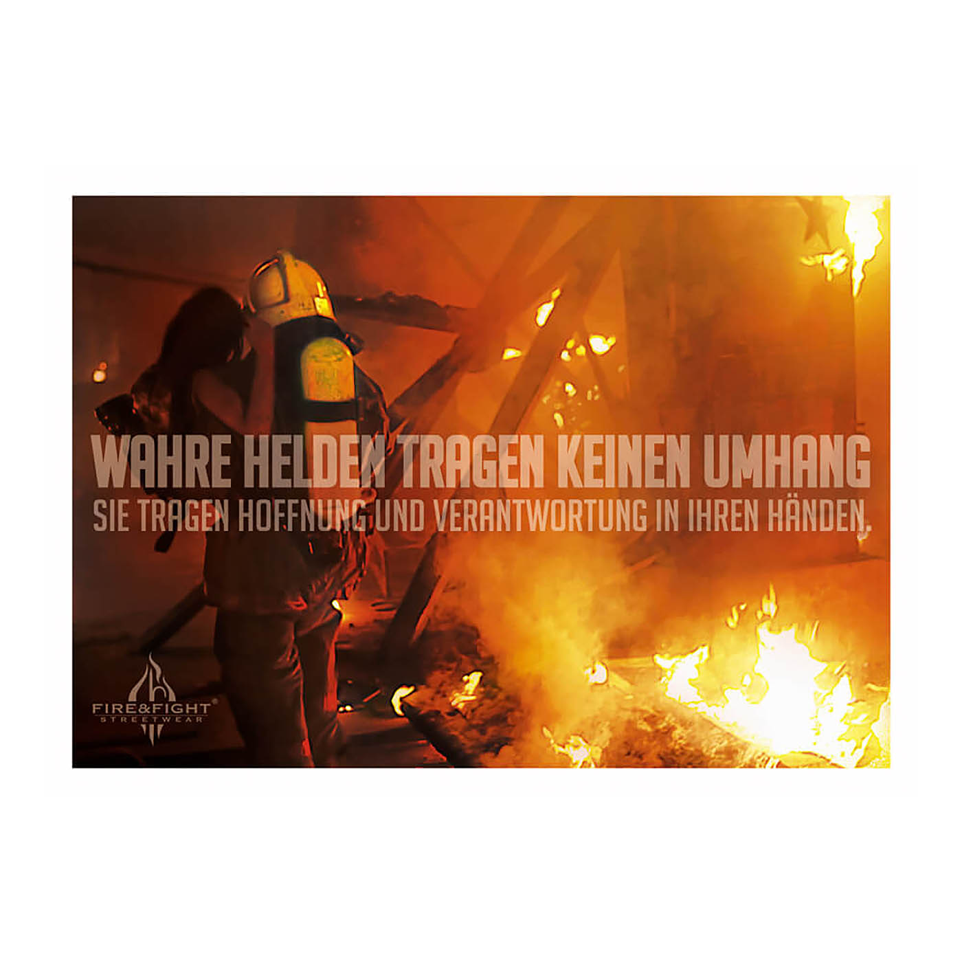 HOFFNUNG Feuerwehrposter Wandbild 100 x 70 cm