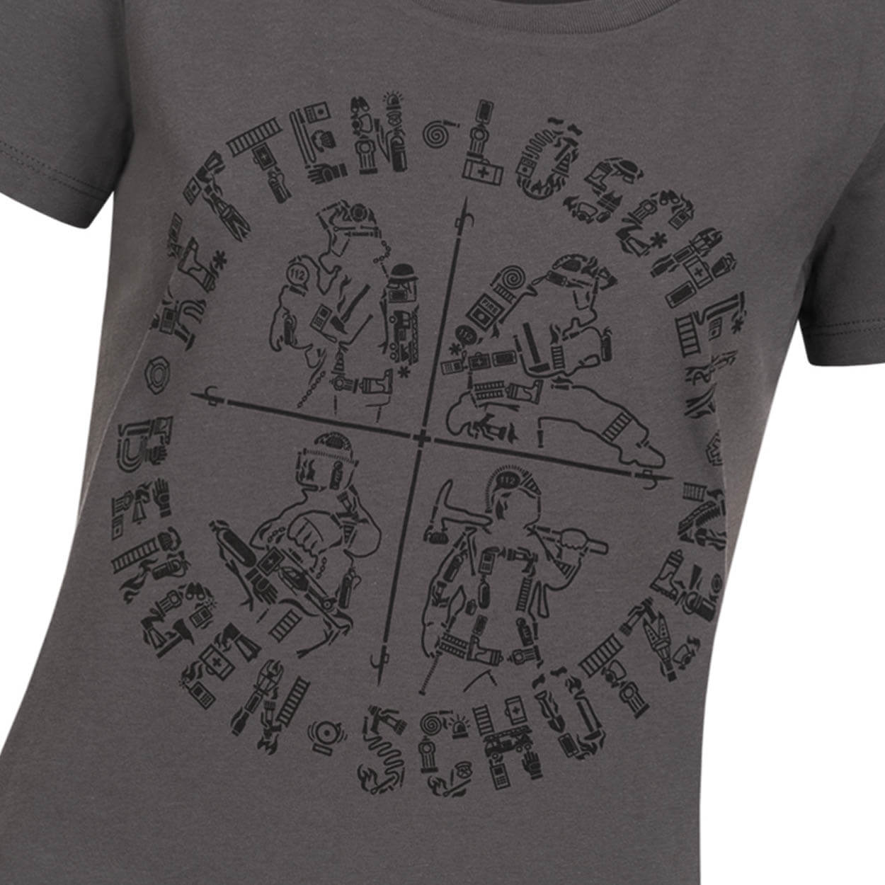 Retten Löschen Bergen Schützen - Design Frauen T-Shirt Anthracite