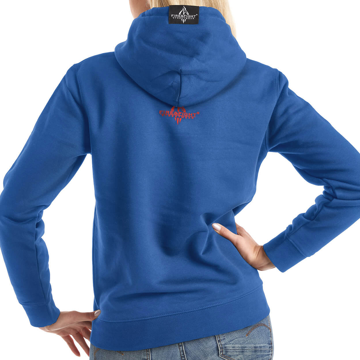 Feuerwehrfamilie Frauen-Kapuzensweater Farbe blau