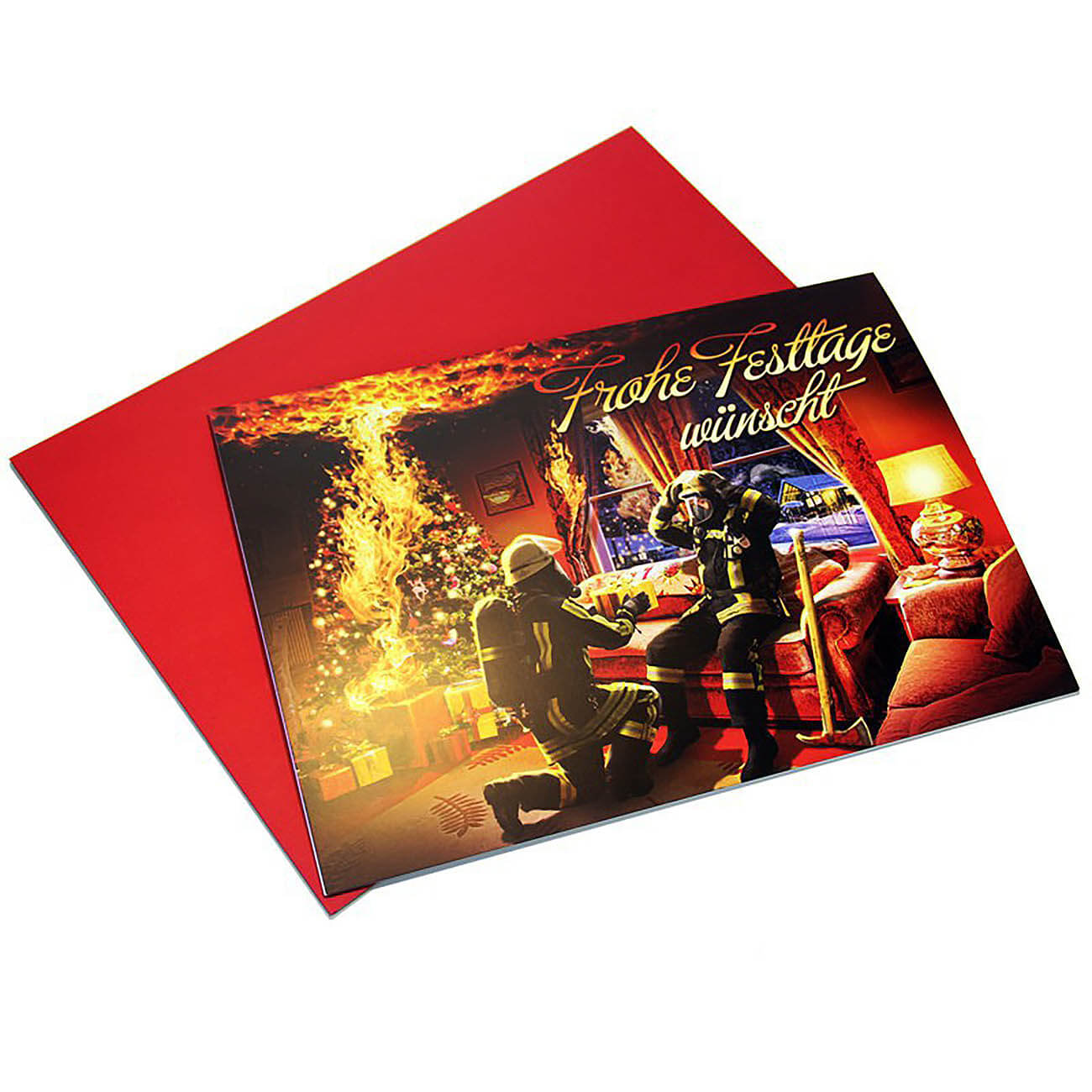 Große Feuerwehr Weihnachtskarte